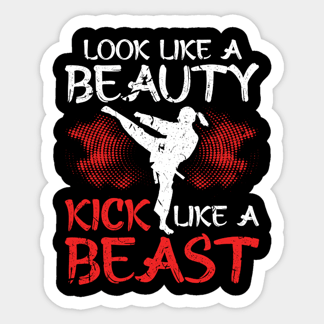 Karate Beauty Girl Women Japanese Martial Art Sticker by Humbas Fun Shirts